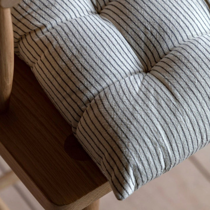 Fairford Woven Strip Seat Pad Cushion - Cream3 - Duck Barn Interiors