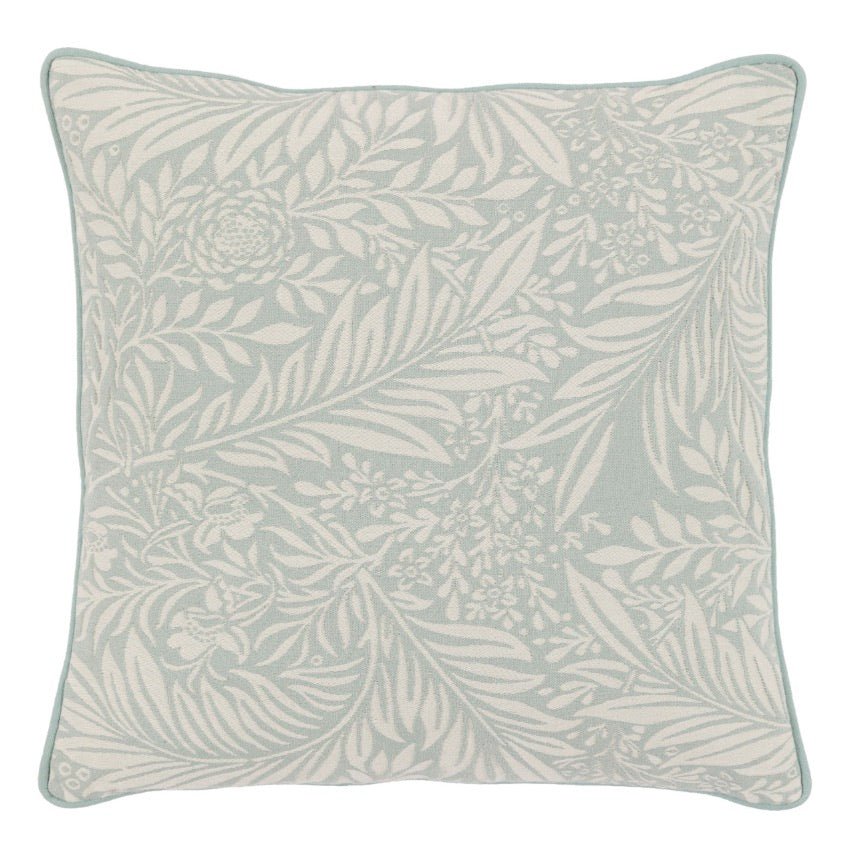 Fallow Leaf Woven Cushion - Duck Egg2 - Duck Barn Interiors