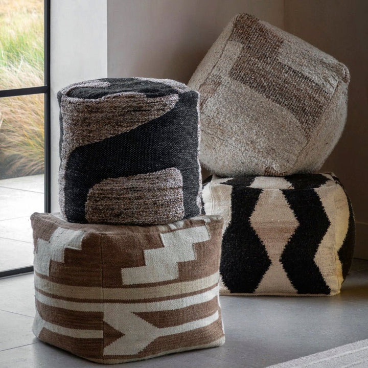 Falun Tonal Pouffe - Biscuit5 - Duck Barn Interiors