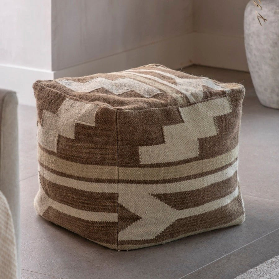 Falun Tonal Pouffe - Biscuit1 - Duck Barn Interiors