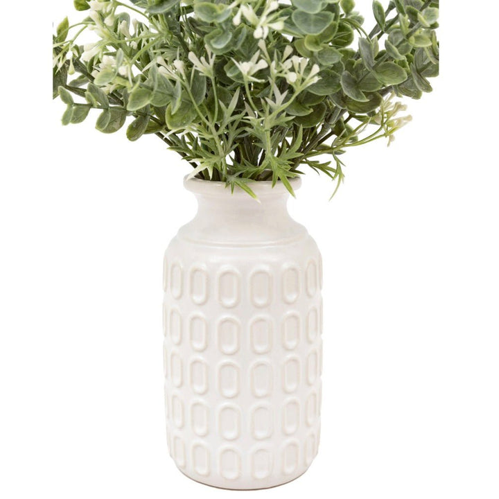 Faux Eucalytpus in Retro White Vase6 - Duck Barn Interiors