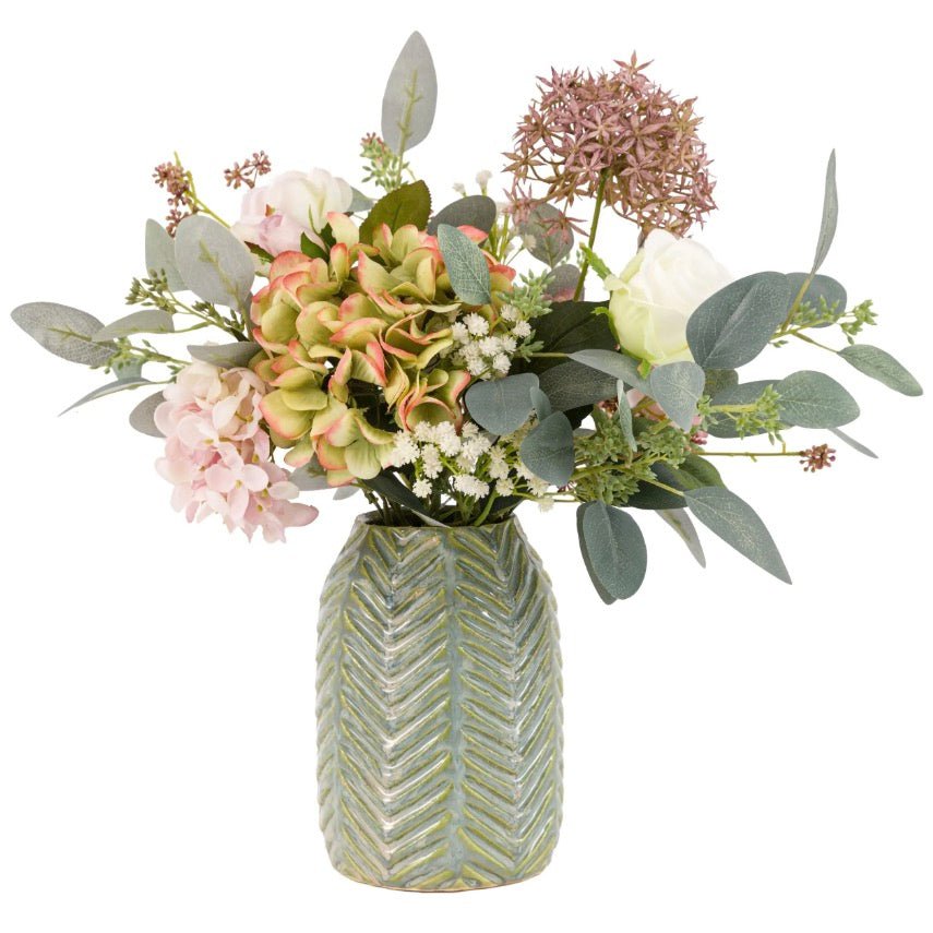 Faux Hydrangea Ceramic Vase Arrangement5 - Duck Barn Interiors