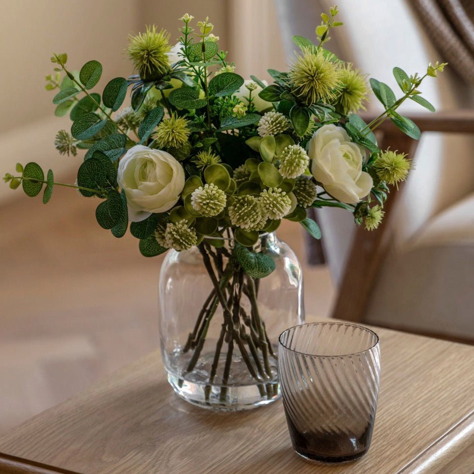 Faux Rose Eucalyptus Vase Arrangement2 - Duck Barn Interiors