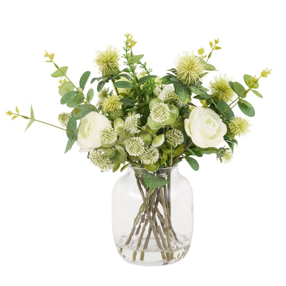 Faux Rose Eucalyptus Vase Arrangement1 - Duck Barn Interiors