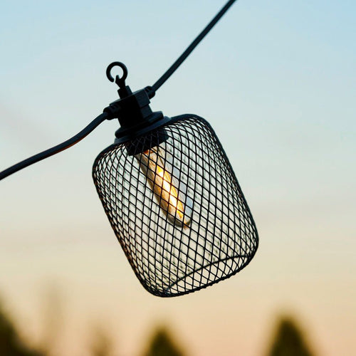 Festoon Cylinder Solar Lights - Black