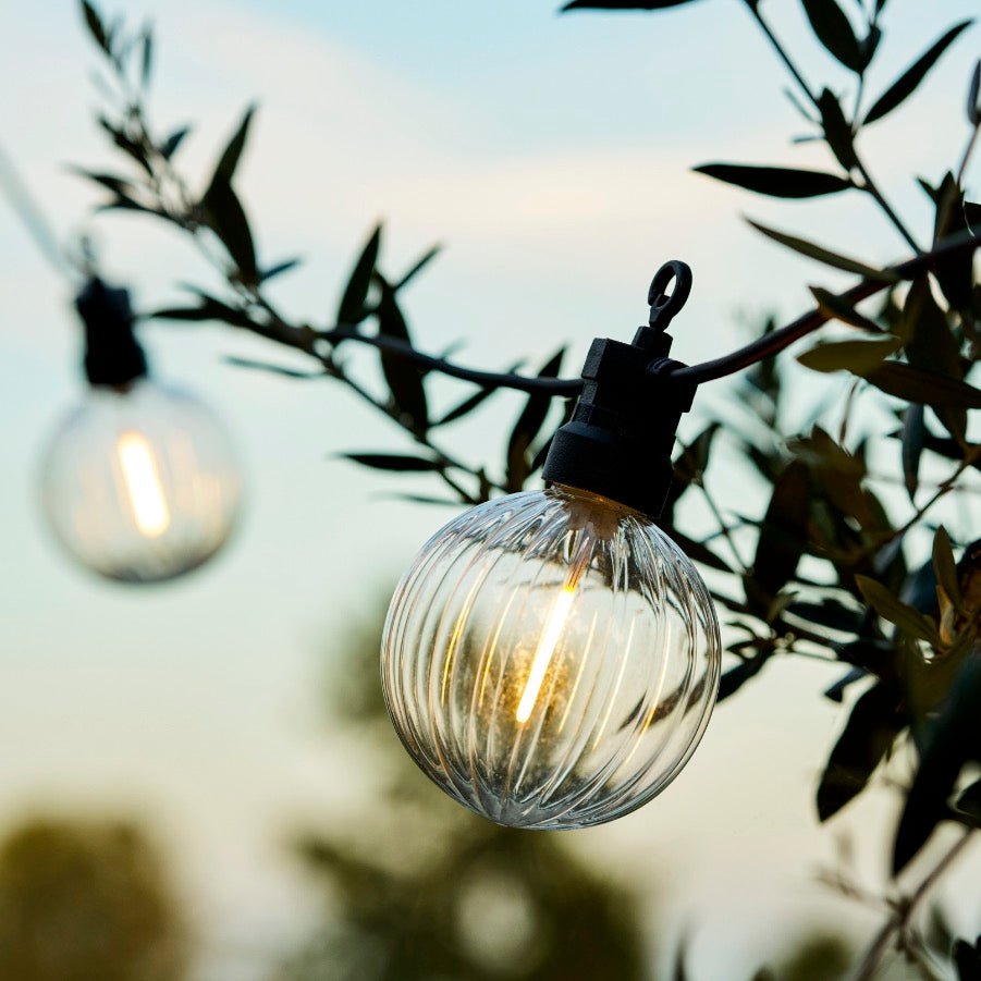 Festoon Ribbed Round Lights - Black2 - Duck Barn Interiors