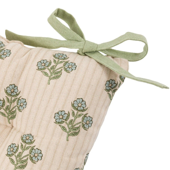 Floret Stamp Natural Seat Pad Cushion - Pack of 24 - Duck Barn Interiors