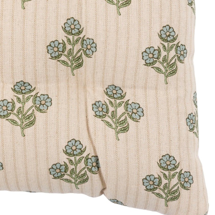 Floret Stamp Natural Seat Pad Cushion - Pack of 23 - Duck Barn Interiors