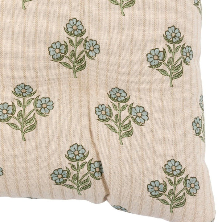 Floret Stamp Natural Seat Pad Cushion - Pack of 23 - Duck Barn Interiors