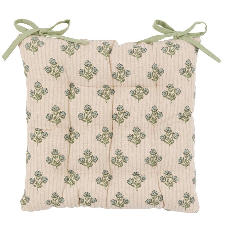 Floret Stamp Natural Seat Pad Cushion - Pack of 21 - Duck Barn Interiors