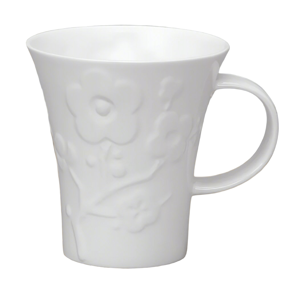 Flute White Bone China Mug - Cherry Blossom1 - Duck Barn Interiors