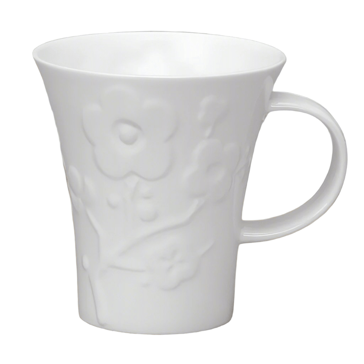 Flute White Bone China Mug - Cherry Blossom1 - Duck Barn Interiors