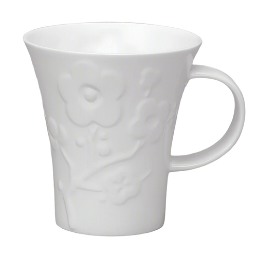 Flute White Bone China Mug - Cherry Blossom