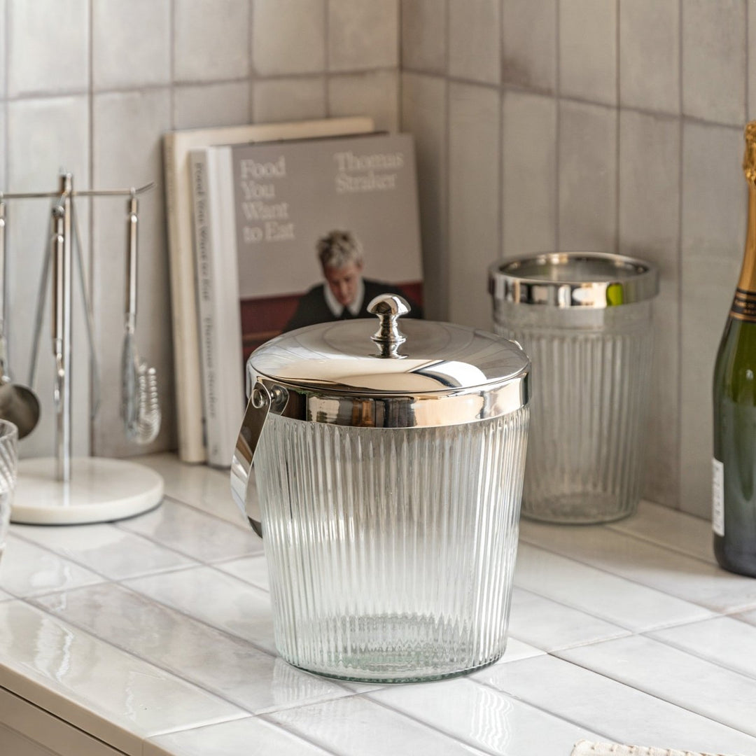 Fluted Glass Ice Bucket3 - Duck Barn Interiors