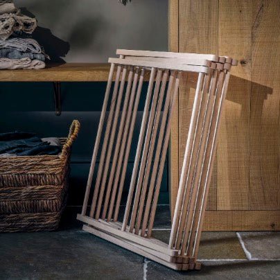 Folding Wooden Clothes Horse - Beech6 - Duck Barn Interiors