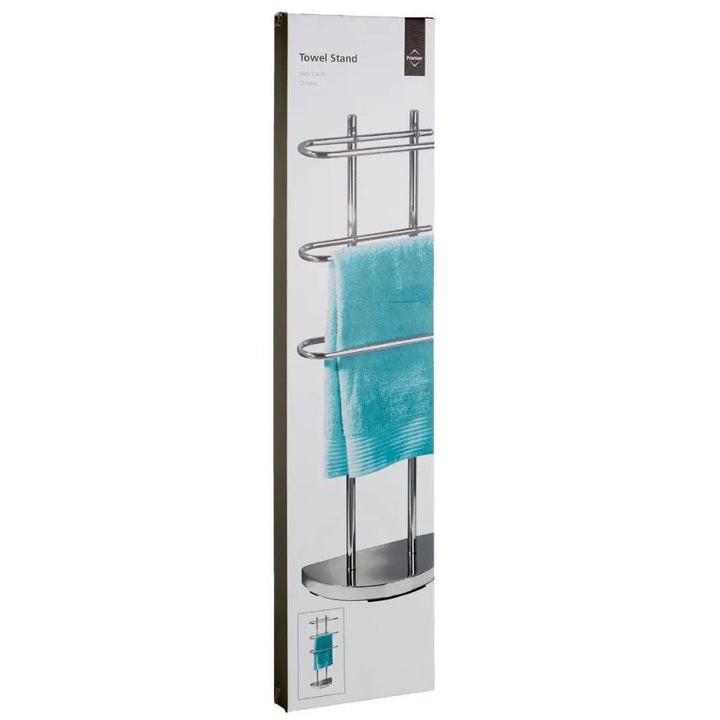 Freestanding Chrome Finish Towel Stand3 - Duck Barn Interiors