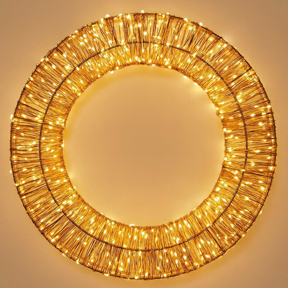 Galaxy Copper Hanging Wreath with Warm White LEDs - Dual Powered - Small2 - Duck Barn Interiors