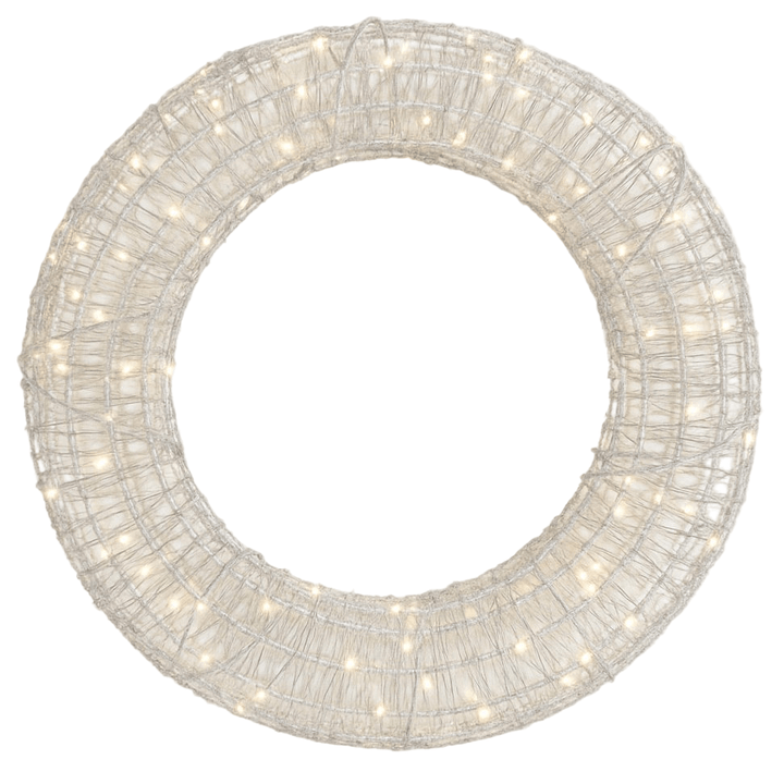 Galaxy Silver Hanging Wreath with Warm White LEDs - Dual Powered - Small1 - Duck Barn Interiors