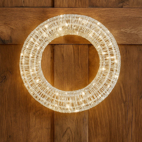 Galaxy Hanging Wreath with 300 Warm White LEDs (25cm) - SILVER
