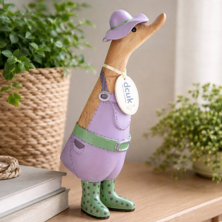 Gardener Duckling in Welly Boots - Lavender1 - Duck Barn Interiors