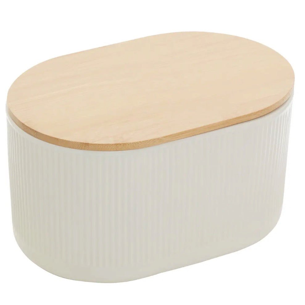Geome Cream Bread Bin in Stoneware1 - Duck Barn Interiors