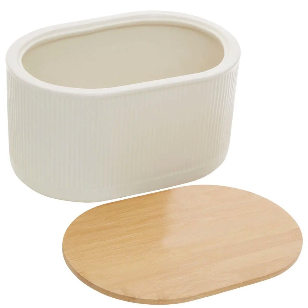 Geome Cream Bread Bin in Stoneware3 - Duck Barn Interiors