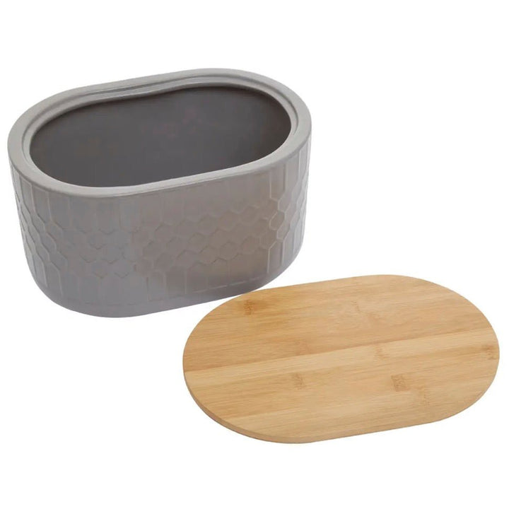 Geome Grey Bread Bin in Stoneware3 - Duck Barn Interiors