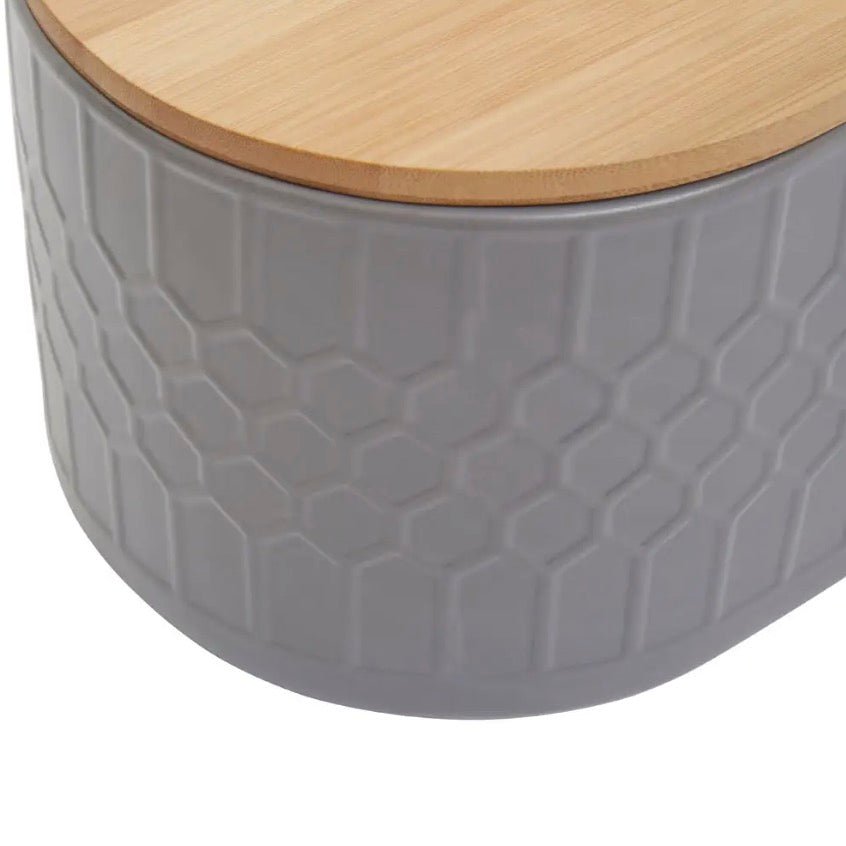 Geome Grey Bread Bin in Stoneware4 - Duck Barn Interiors