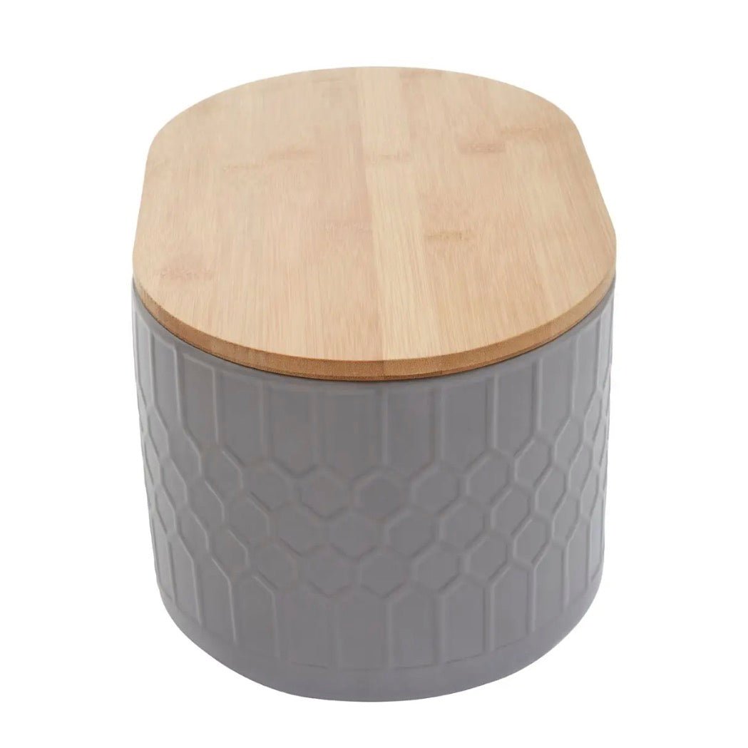 Geome Grey Bread Bin in Stoneware2 - Duck Barn Interiors