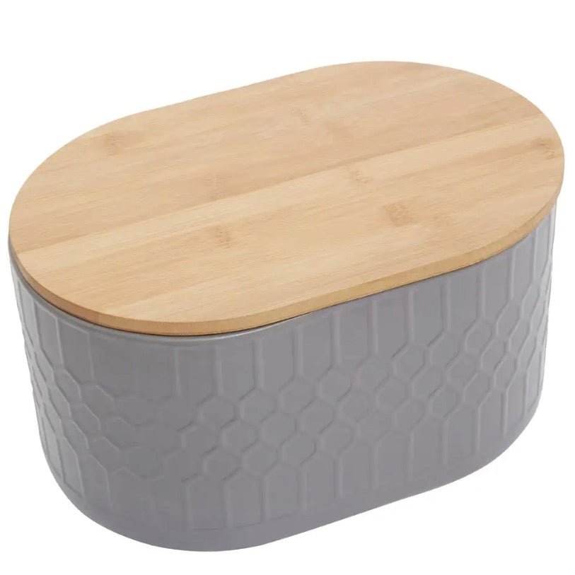 Geome Grey Bread Bin in Stoneware1 - Duck Barn Interiors