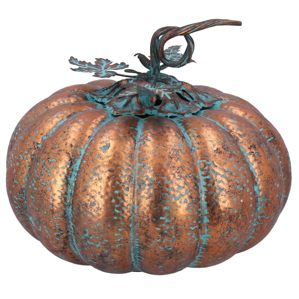 Gisela Graham Copper Metal Pumpkin - Large1 - Duck Barn Interiors