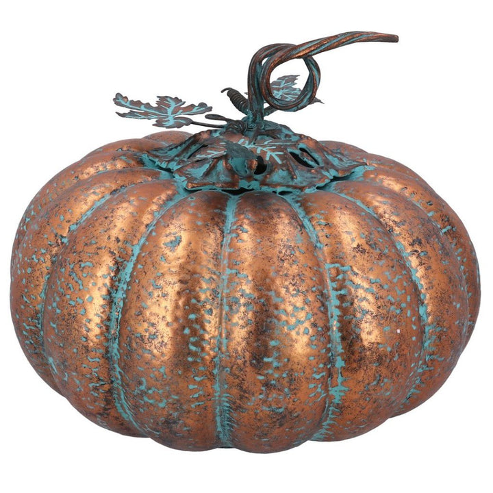 Gisela Graham Copper Metal Pumpkin - Large1 - Duck Barn Interiors