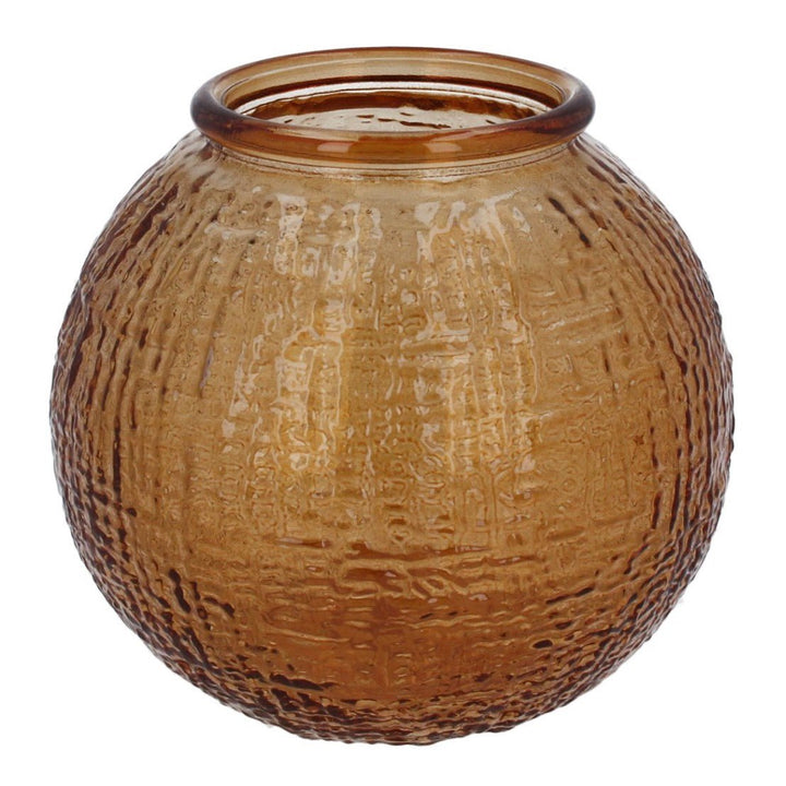 Gisela Graham Round Orange Textured Vase1 - Duck Barn Interiors
