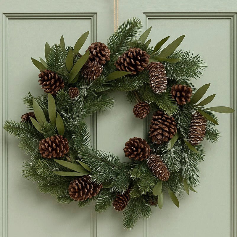 Gisela Graham Snowy Mixed Fir Cone Wreath1 - Duck Barn Interiors