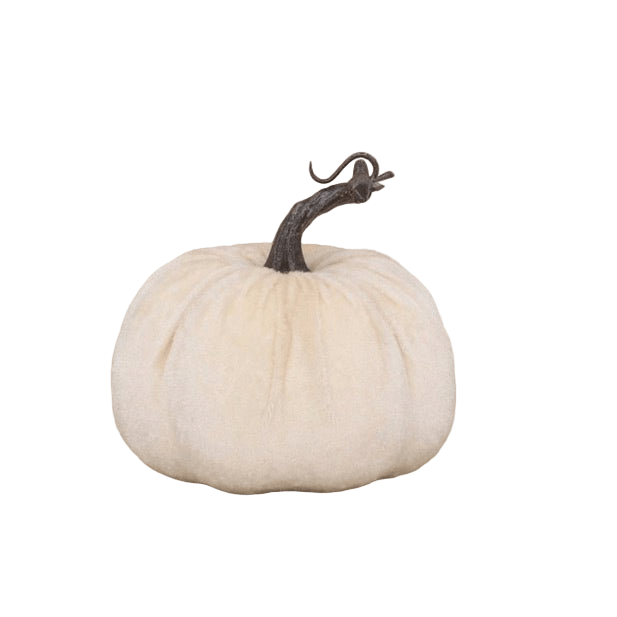 Gisela Graham White Velvet Pumpkin - Small4 - Duck Barn Interiors