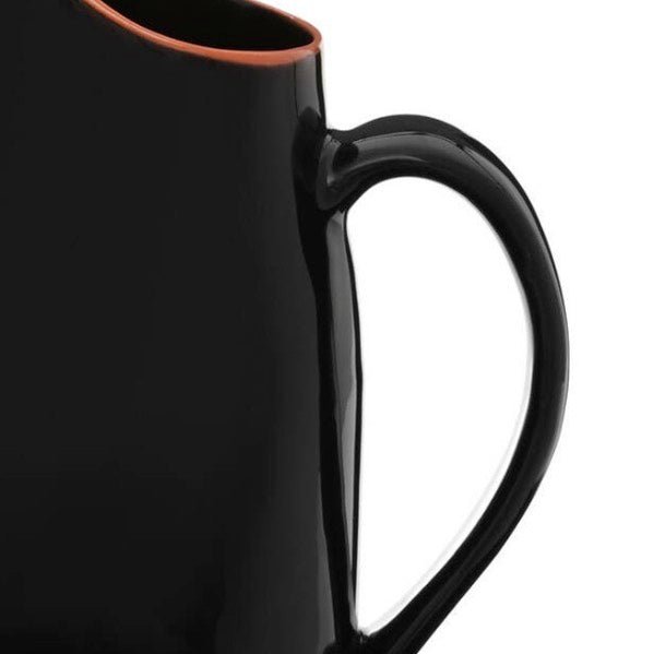 Glazed Calisto Terracotta Water Pitcher Jug - Black4 - Duck Barn Interiors