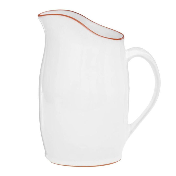 Glazed Calisto Terracotta Water Pitcher Jug - White1 - Duck Barn Interiors