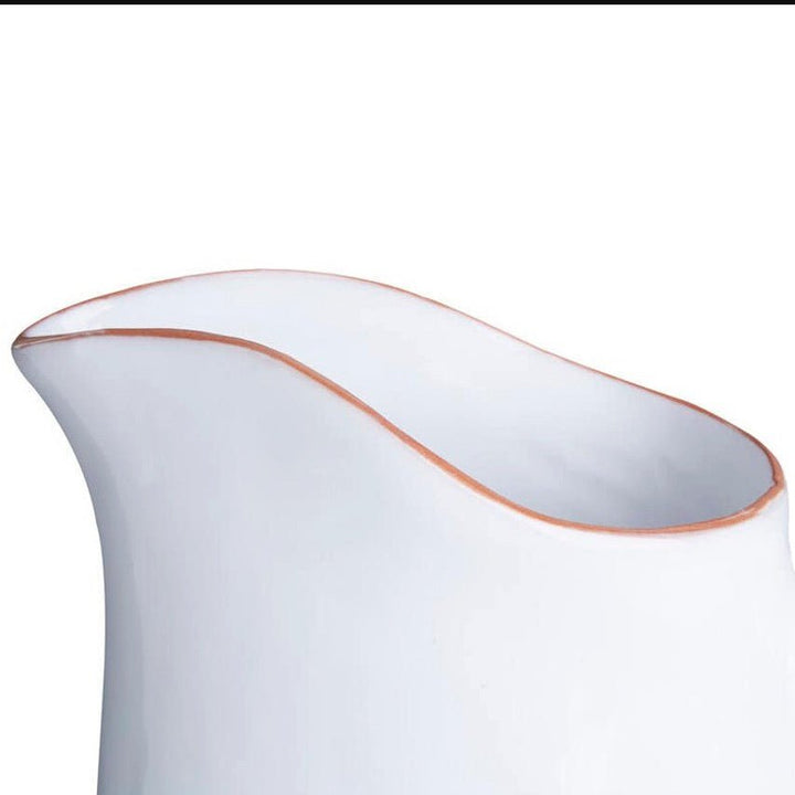 Glazed Calisto Terracotta Water Pitcher Jug - White4 - Duck Barn Interiors