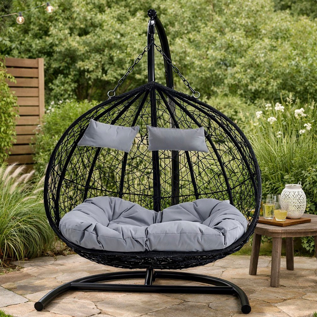 Goa Black Double Hanging Chair1 - Duck Barn Interiors