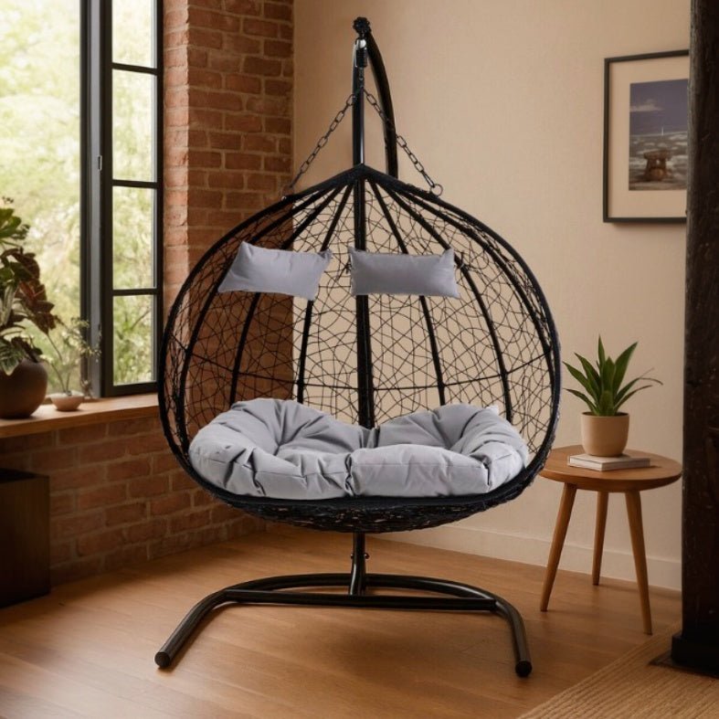 Goa Black Double Hanging Chair2 - Duck Barn Interiors