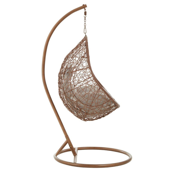 Goa Brown Rattan Hanging Chair4 - Duck Barn Interiors