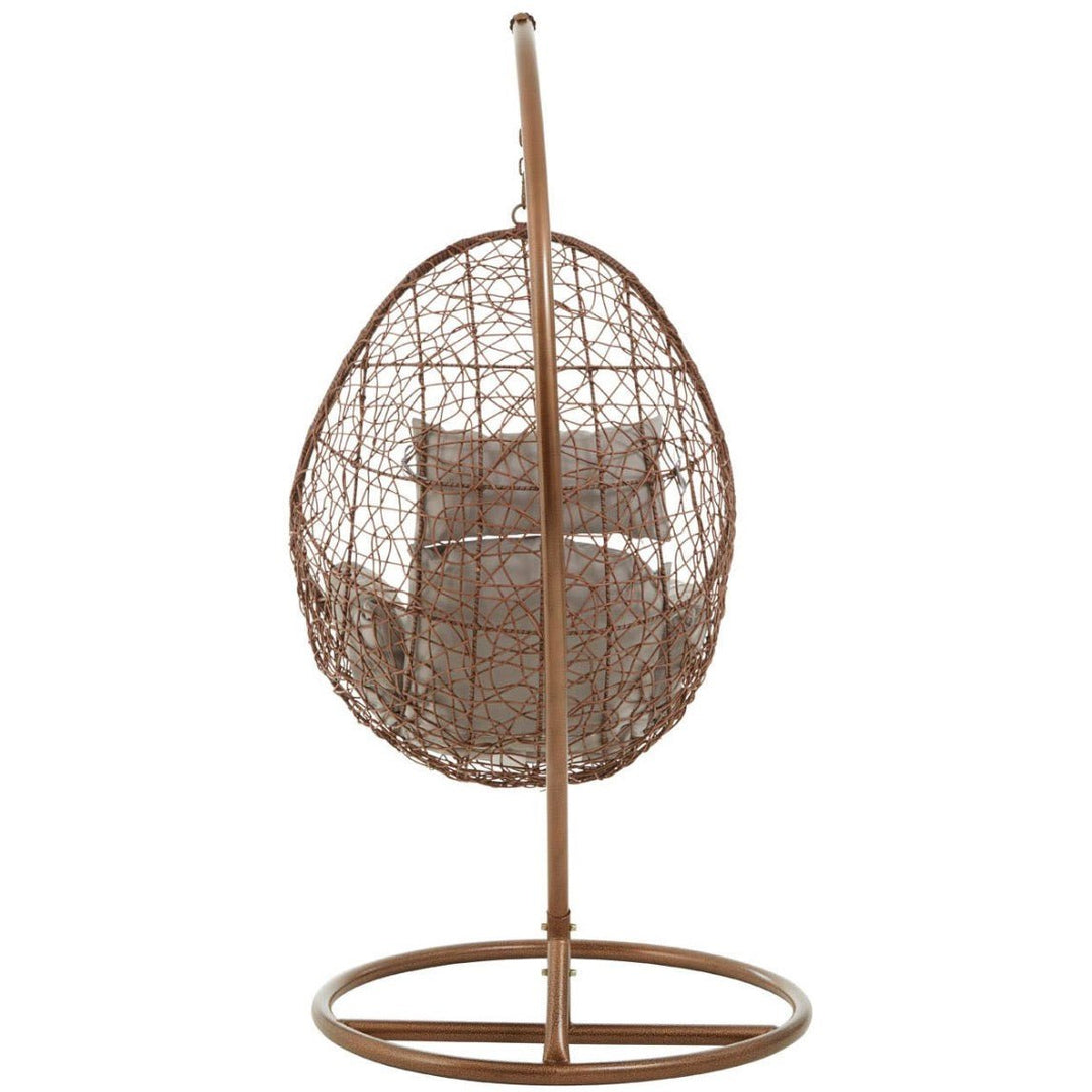 Goa Brown Rattan Hanging Chair5 - Duck Barn Interiors