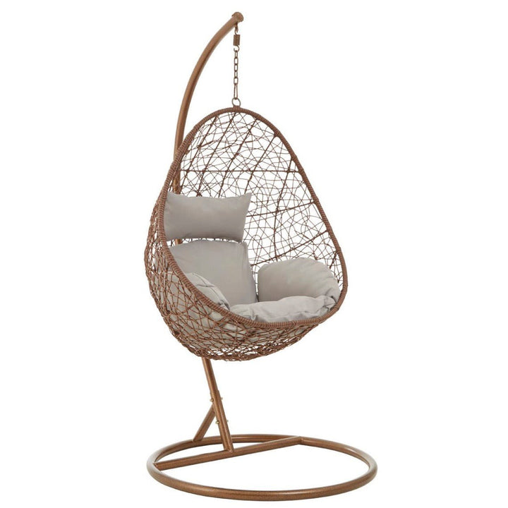 Goa Brown Rattan Hanging Chair2 - Duck Barn Interiors
