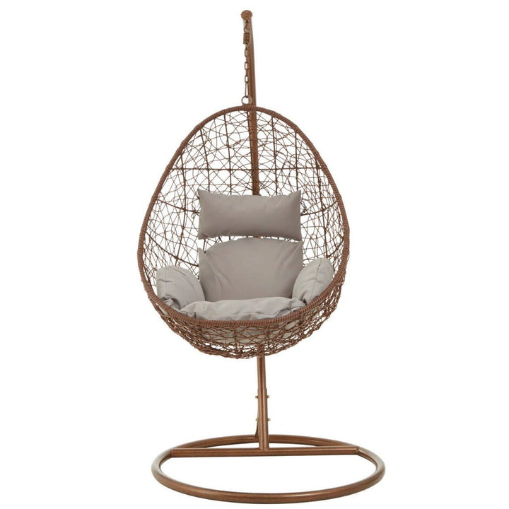 Goa Brown Rattan Hanging Chair3 - Duck Barn Interiors