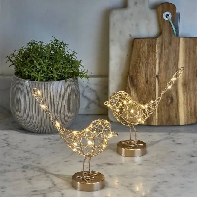 Gold LED Table Robin - 20cm1 - Duck Barn Interiors