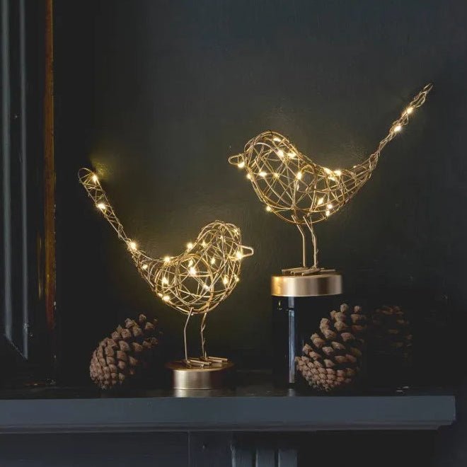 Gold LED Table Robin - 20cm2 - Duck Barn Interiors