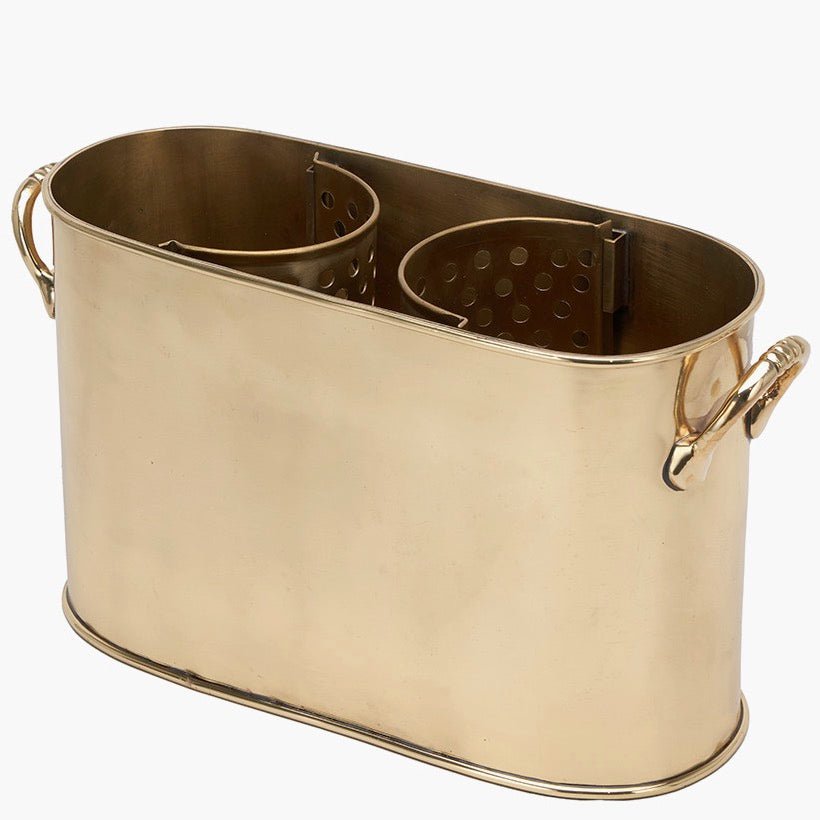 Gold Metal 2 Bottle Wine Holder2 - Duck Barn Interiors