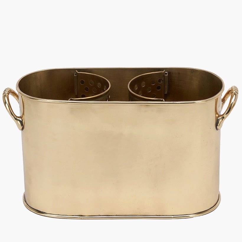 Gold Metal 2 Bottle Wine Holder4 - Duck Barn Interiors