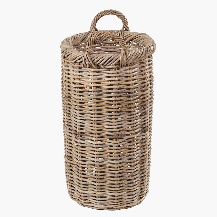 Grey Kubu Rattan Umbrella Basket7 - Duck Barn Interiors