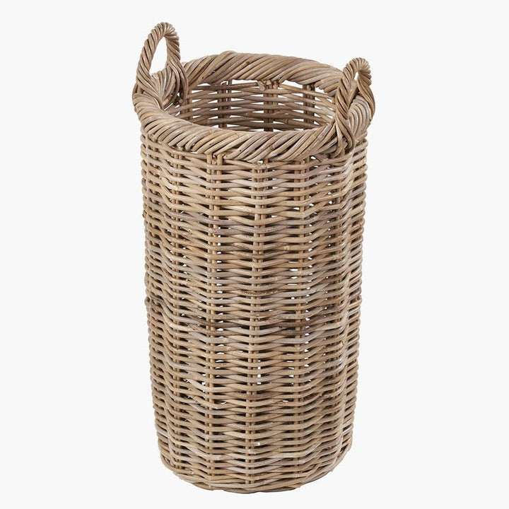 Grey Kubu Rattan Umbrella Basket5 - Duck Barn Interiors